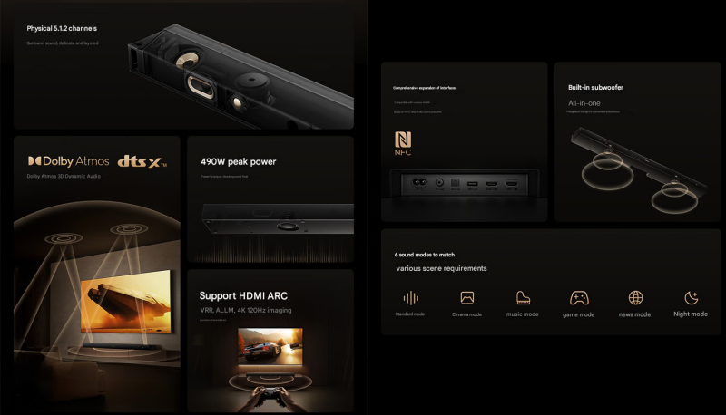 Представлен 490-ваттный саундбар Xiaomi TV Audio 5.1.2 по цене 0
