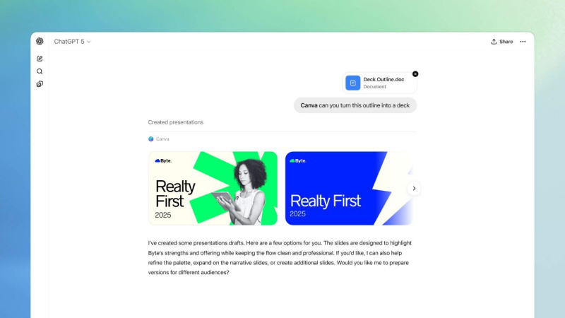 ChatGPT научился запускать Spotify, Canva и множество других приложений прямо в чате
