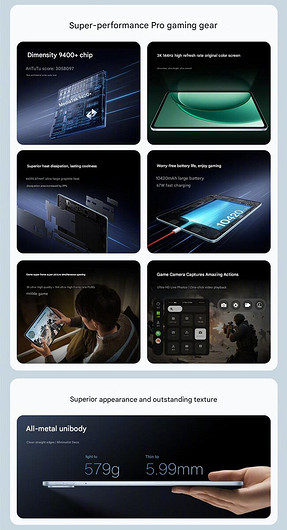 Анонс OnePlus Pad 2 2025 года — мощный планшет с чипом Dimensity 9400+, 3K-дисплеем и батареей на 10 420 мАч