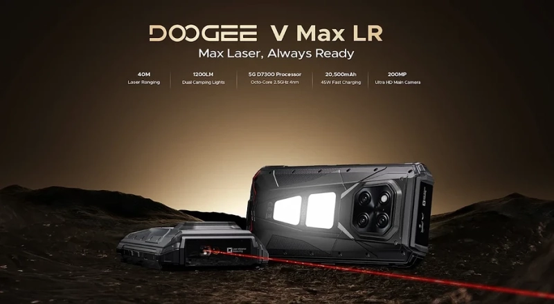 Выпущен смартфон-супермен DOOGEE V Max LR с батареей на 20 500 мА*ч и лазерным дальномером