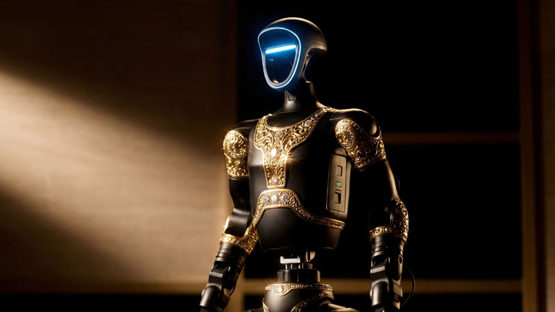 Российский производитель золотых телефонов Caviar представил робота «Аладдин» в восточном стиле