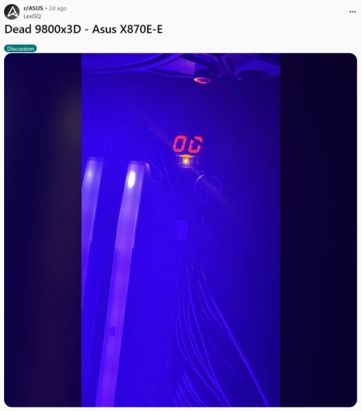 Ryzen 7 9800X3D продолжают загадочно умирать: теперь на материнских платах Asus