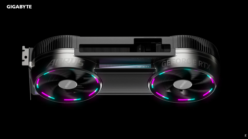Gigabyte показала GeForce RTX 5090 Infinity с потайным вентилятором и нетривиальным дизайном