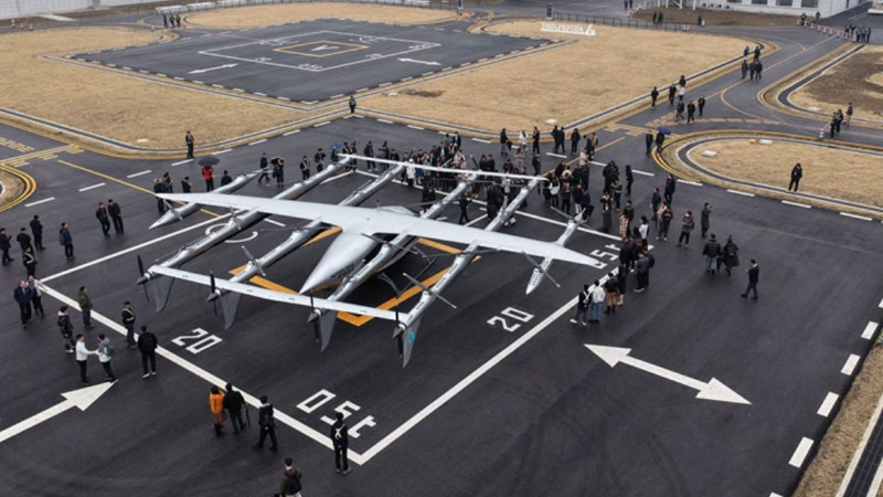 Китай поднял в небо крупнейшую «летающую маршрутку» — eVTOL на 10 пассажиров и с 28 двигателями