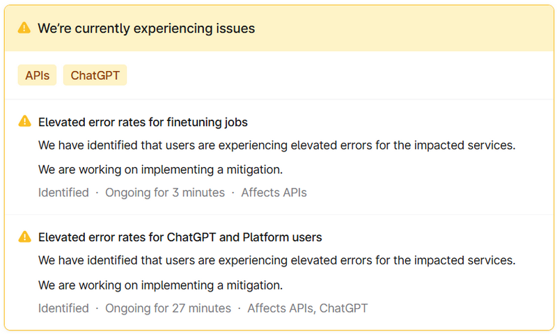 ChatGPT «упал» по всему миру: тысячи человек остались без ответов чат-бота OpenAI