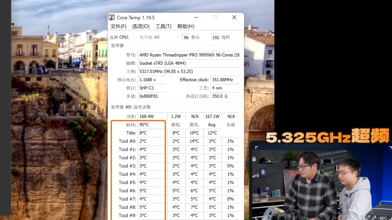 Threadripper Pro 9995WX разогнали до 5,3 ГГц без азота — крышку превратили в водоблок, добавили чиллер и 140 литров воды