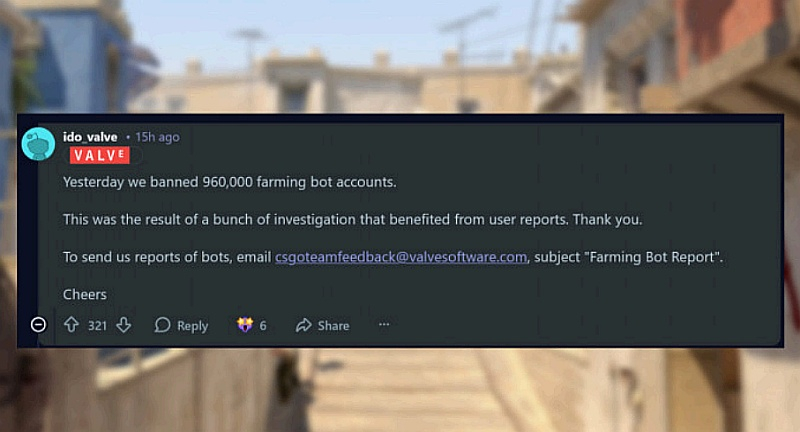 Valve заблокировала почти миллион аккаунтов в Counter-Strike 2 за один день