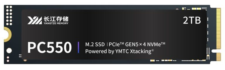 Представлены первые полностью китайские потребительские SSD с PCIe 5.0 — YMTC PC550 со скоростью до 10,5 Гбайт/с