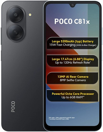 Супербюджетный смартфон Xiaomi с экраном 120 Гц и огромной батареей. Вышел Poco C81